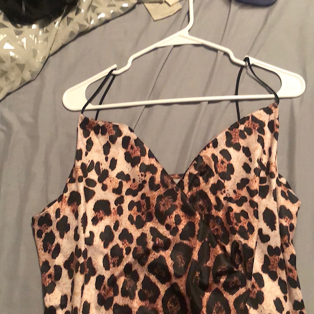 cheetah print midi dress